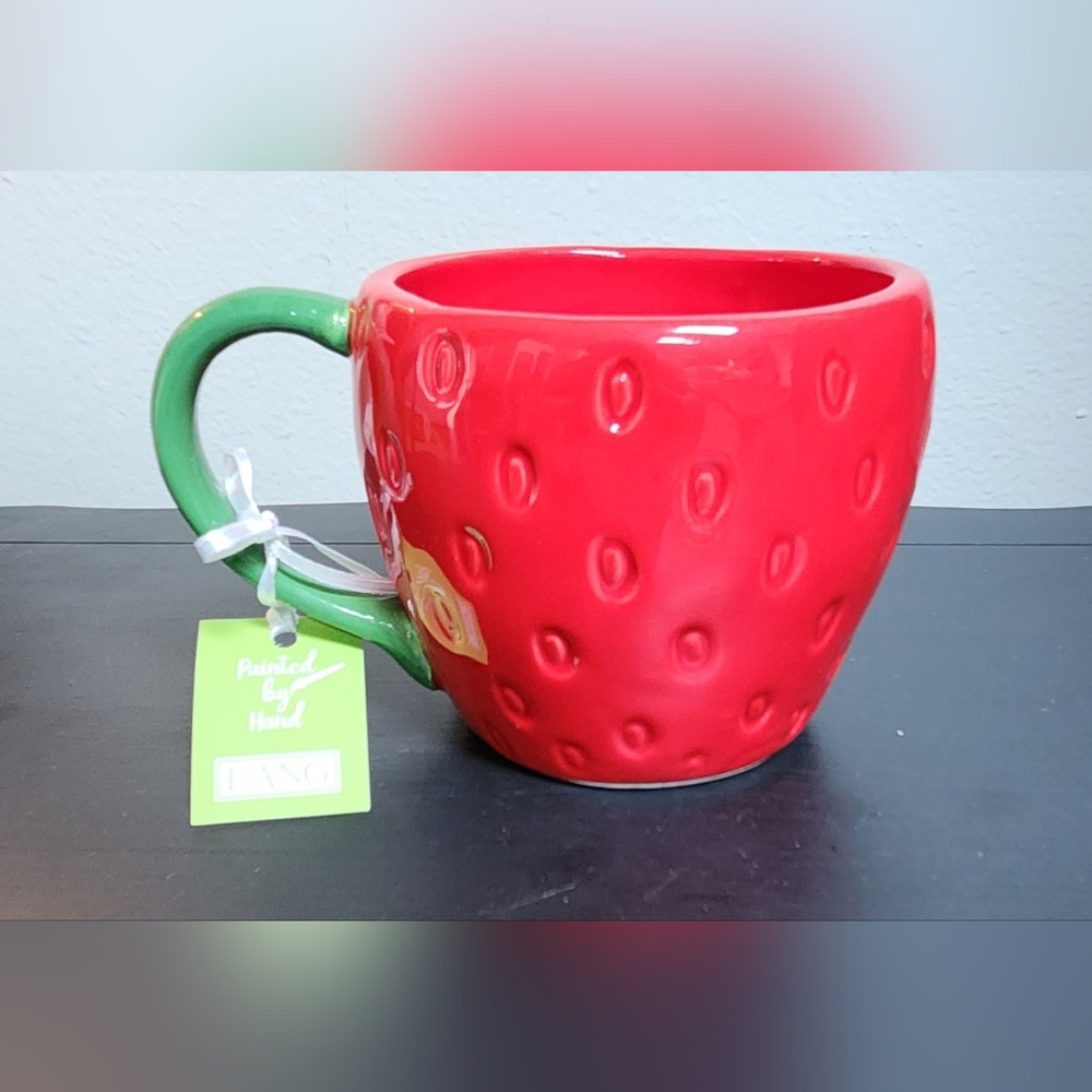 NWT Hand Painted Lang by Design Strawberry Mug *Great for Gift* Mug Collector